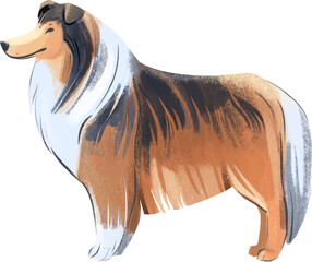 Cartoon dog. png hand drawn illustration