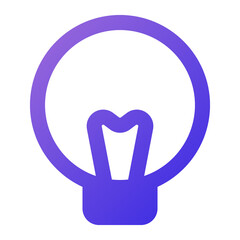 light bulb icon flat gradient style