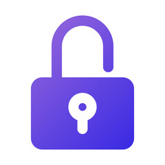unlock icon flat gradient style