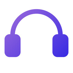 headphone icon flat gradient style