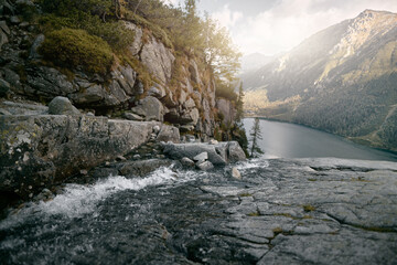 Tatra mountains tranquil summer view National Tatra Park in Poland, Europe. Breathtaking landscape scenic view of the mountain valley of mountains