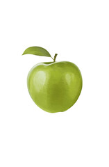 Green apple illustration on white background 