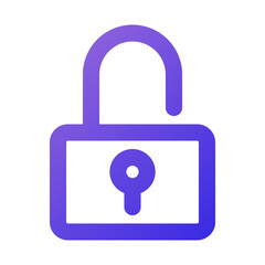 unlock icon outline gradient style