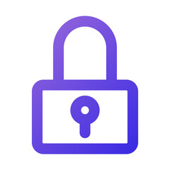 padlock icon outline gradient style