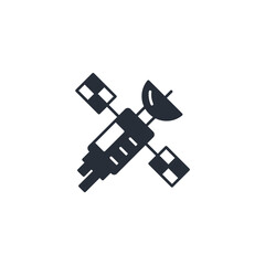 satelite icon vector icon.Editable stroke.linear style sign for use web design,logo.Symbol illustration.