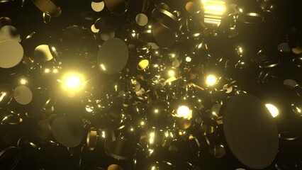 こちらに向かって飛んでくるキラキラ光る金色のコイン
- Powered by Adobe