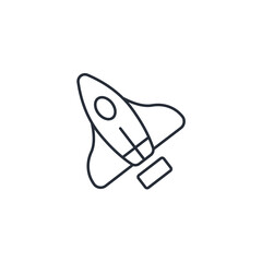 Space shuttle icon vector icon.Editable stroke.linear style sign for use web design,logo.Symbol illustration.