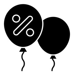 discount balloons solid icon