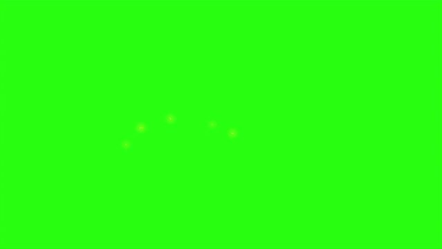 Loop animation lightning electric on green screen background , thin lightning  effect