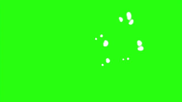 Animation muzzle action effect on green screen background, shotgun sideways effect