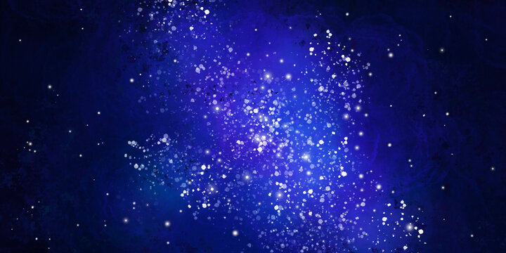 Galaxy with stars in the sky background - Universe space design banner illustration