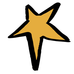 Textured hand drawn ink star christmas illustration