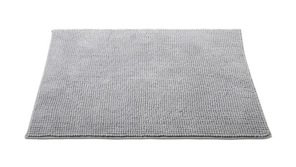 Grey soft bath mat isolated on white