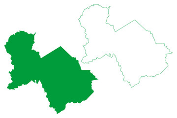 Caninde municipality (Ceará state, Municipalities of Brazil, Federative Republic of Brazil) map vector illustration, scribble sketch Canindé map