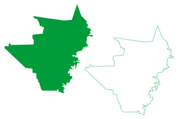 Caridade municipality (Ceará state, Municipalities of Brazil, Federative Republic of Brazil) map vector illustration, scribble sketch Caridade map