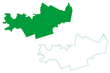 Fototapeta premium Palmacia municipality (Ceará state, Municipalities of Brazil, Federative Republic of Brazil) map vector illustration, scribble sketch Palmácia map