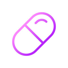 Medication pixel perfect gradient linear ui icon. Medical prescription. Healthcare. Capsule pill. Line color user interface symbol. Modern style pictogram. Vector isolated outline illustration