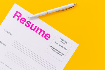 Resume application form on job seeker or HR manager table