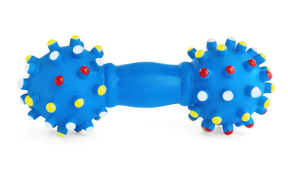 Blue bone toy for pet isolated on white