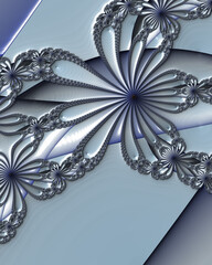 Blue abstract art fractal background