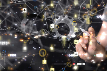 gear Technology background. Big data concept