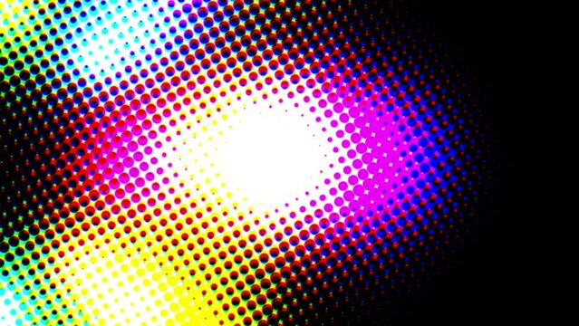 Colorful half tone dot in glow pattern. 2D rendering abstract background