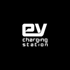 EV charging station icon isolated on dark background
