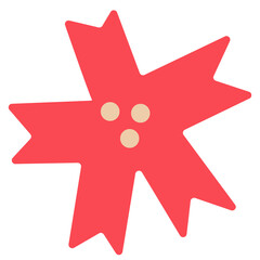 Obraz premium Scandinavian authentic minimal nordic flower illustration on isolated background. Plant with folk nordic traditional ornaments in flat modern scandinavian style. 