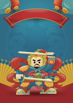 Spring Festival door god creative poster