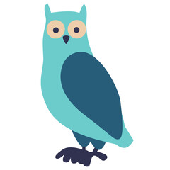 Scandinavian authentic minimal nordic decorative owl illustration on isolated background. Owl with folk nordic geometry ornaments in flat modern scandinavian style. 