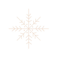 Scandinavian authentic minimal nordic snowlake illustration on isolated background. Simple showflake in flat modern scandinavian style. 