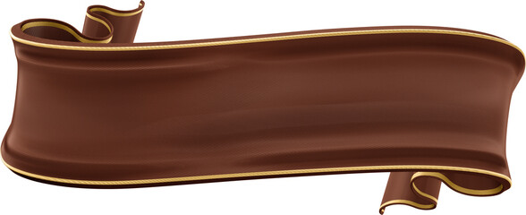 3D rendering brown ribbon for compositing