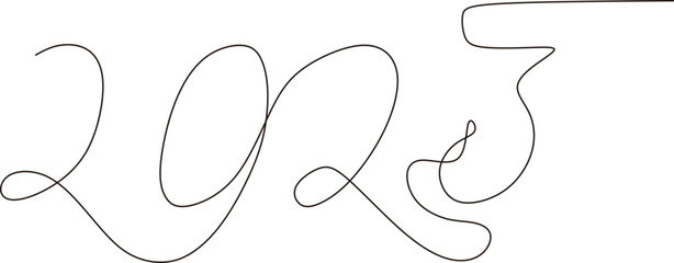 new year themed continuous line illustration design