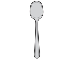 Tablespoon made of stainless steel in isolate on a white background. Kitchen dishes.