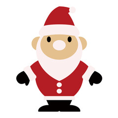 サンタのベタ塗りベクターイラスト