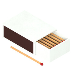 3d rendering illustration of a matchbox