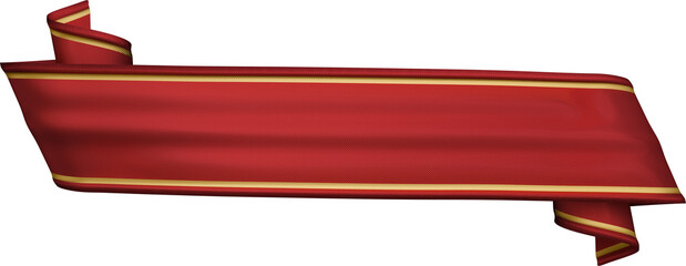 3d rendering red ribbon for composition