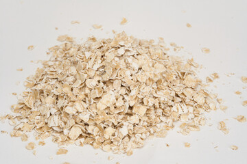 pile of oatmeal isolated on white