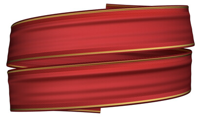 3d rendering red ribbon for composition