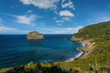 San Juan de Gaztelugatxe-Basque Country, Spain. View on the hermitage dedicated to Saint John the...