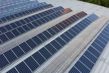 Solar panel on the building roof top