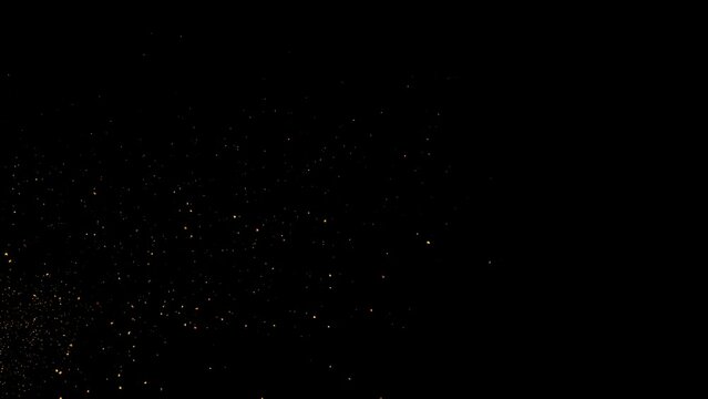 Fire Sparks particles overlay effect on black background. 4K