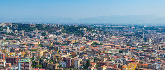Fototapeta na wymiar Panoramic cityscape of Naples, Italy.