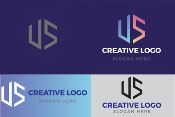 US letter logo or symbol template design-Vector Graphic Branding Letter Element. Letter U and S