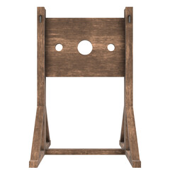 3d rendering illustration of a medieval pillory