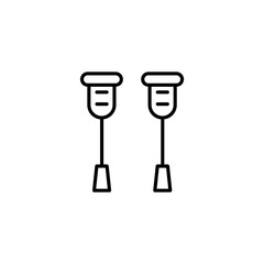 crutches line icon. Simple element illustration. crutches concept outline symbol design.