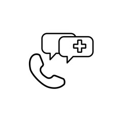 Medical phone call line icon. Simple element illustration. Medical phone call concept outline symbol design.