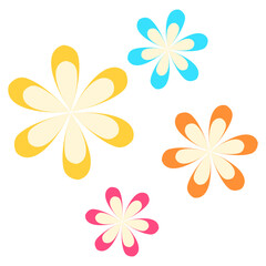 Fototapeta na wymiar Cute Colorful Flowers Illustration Vector