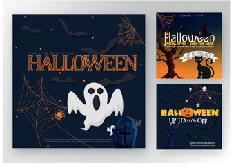 Halloween cover,post,card design package - obrazy, fototapety, plakaty