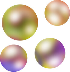 set of balls or bubbles or pearls